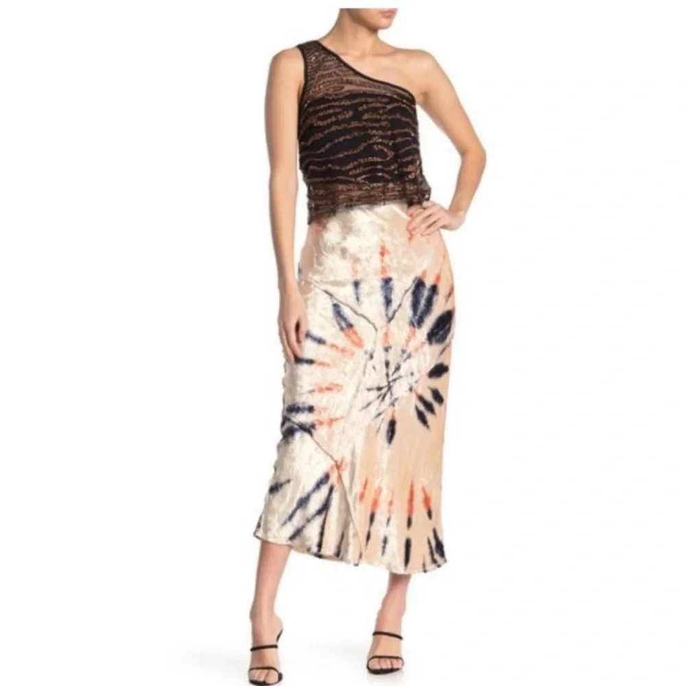 Free People Serious Swagger Velvet Tie-Dye Skirt Vintage Inspired size S NWT - Picture 6 of 10